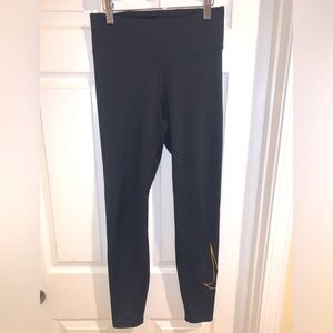 Nike Dri-Fit Black Gold Check Leggings Women’s Size Small